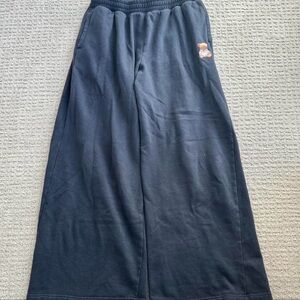 Aeropostale Navy Wide-Leg Sweatpants with Bear Patch